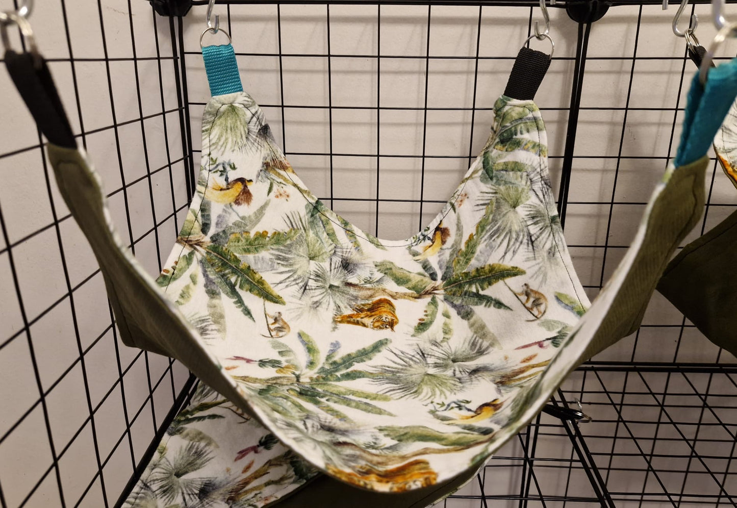 Mischief Made cooling single saddle hammock - Flannel Palm Trees