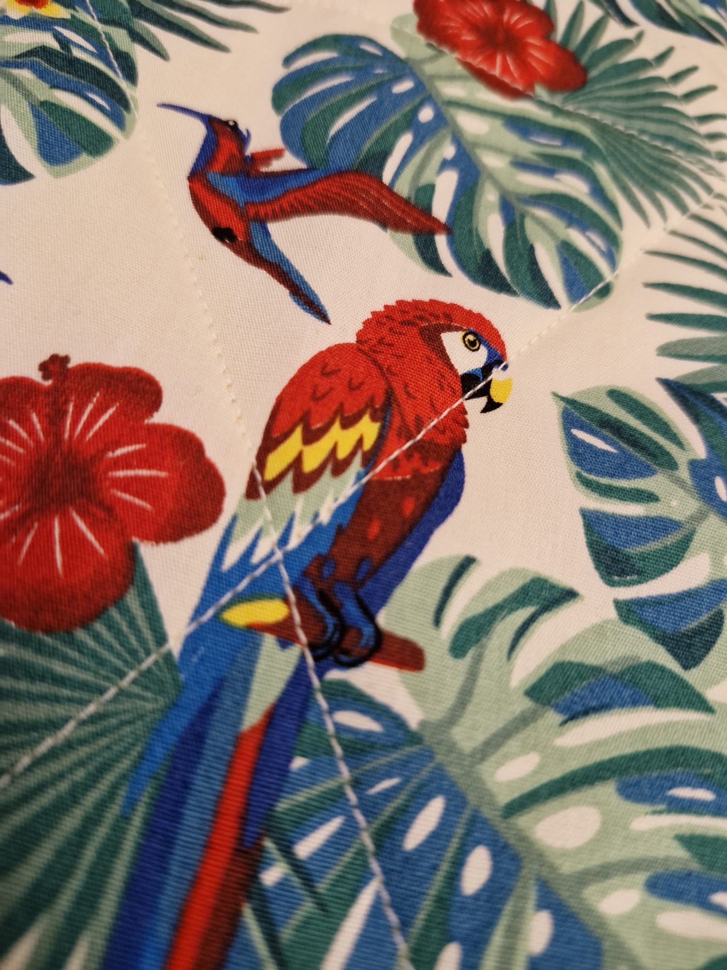 Fleece lined, quilted single hammock - White Toucan