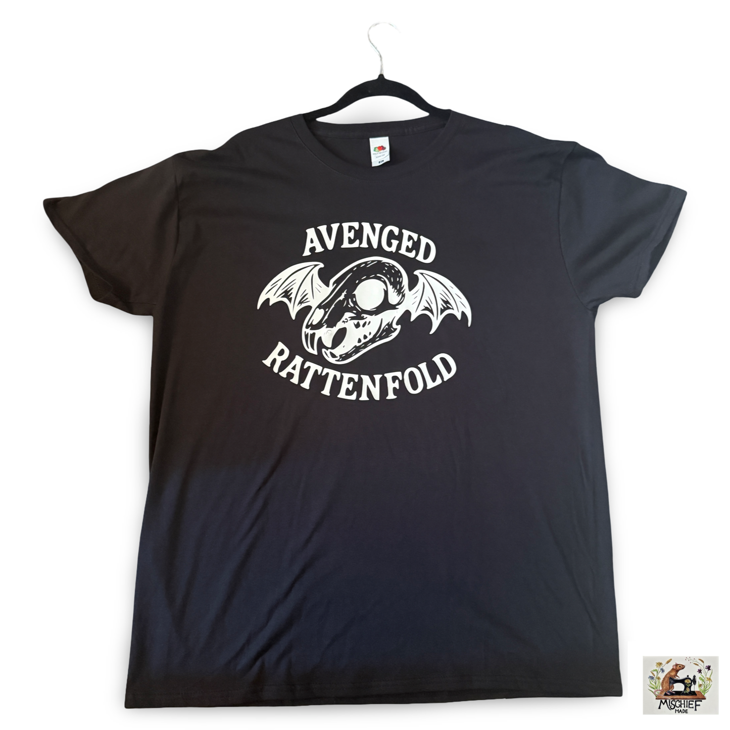 Mischief Made Short Sleeve T-Shirt with "Avenged Rattenfold” Avenged Sevenfold parody Print
