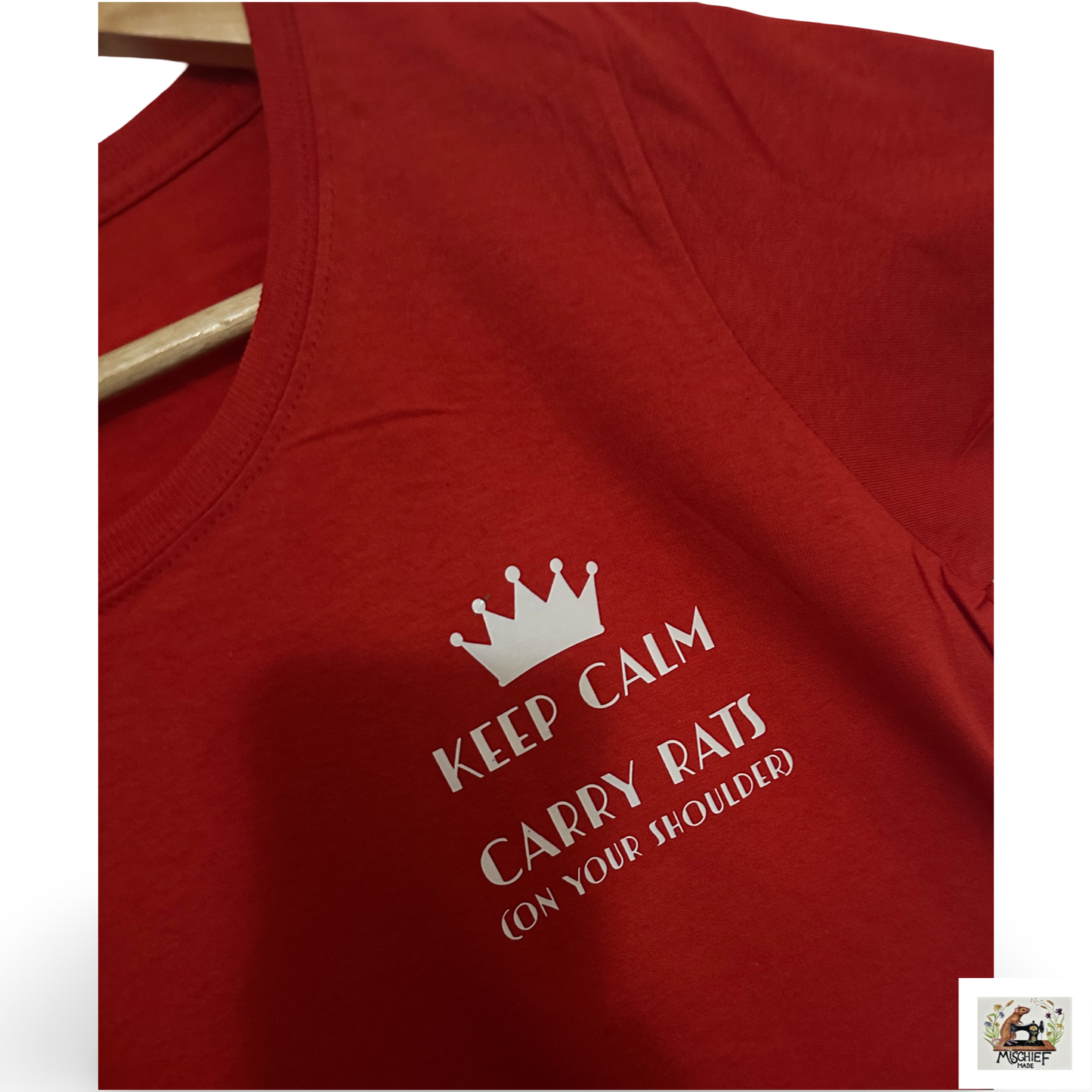 Mischief Made Short Sleeve T-Shirt with "Keep Calm Carry Rats"