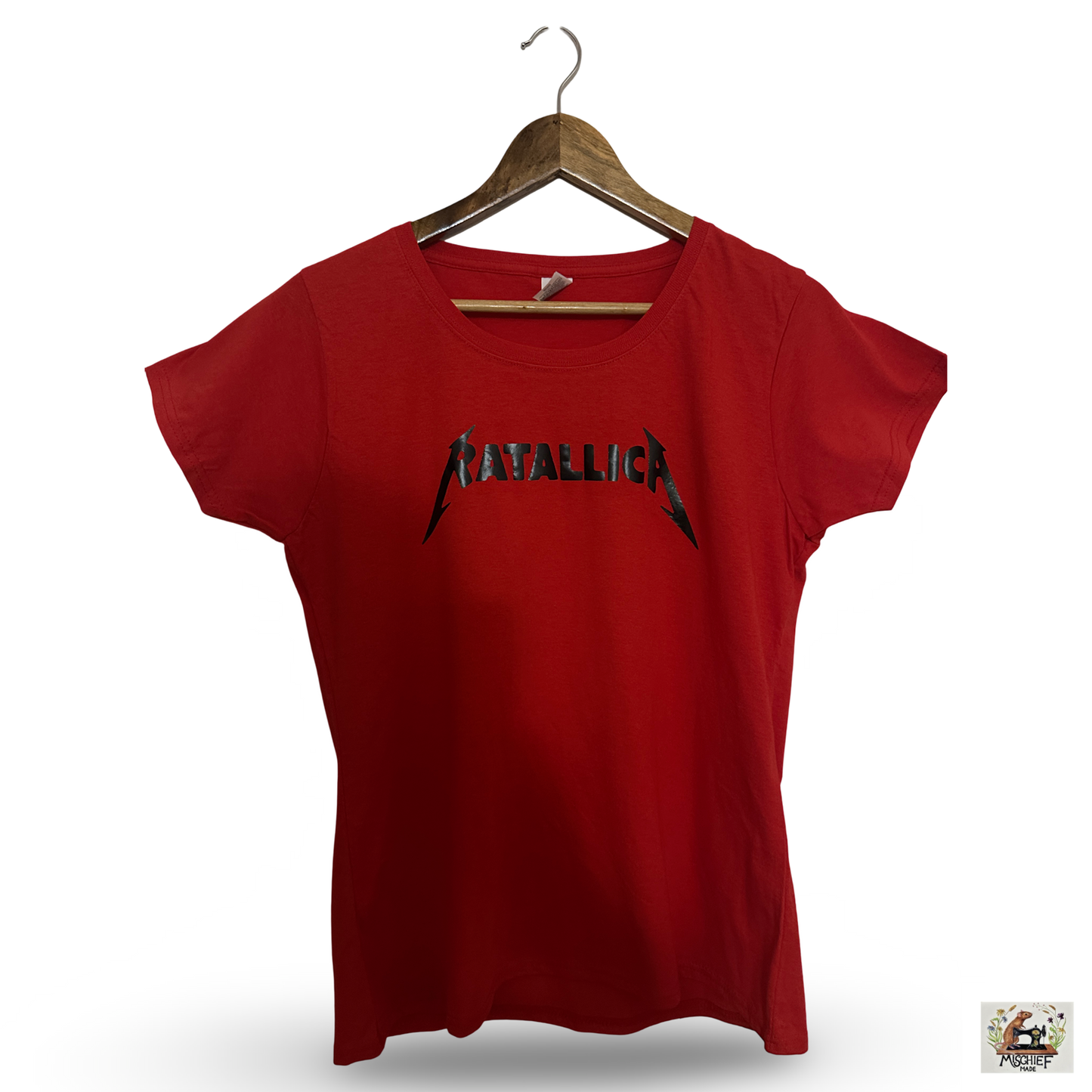 Mischief Made Short Sleeve T-Shirt with Metallica Parody "Ratallica"