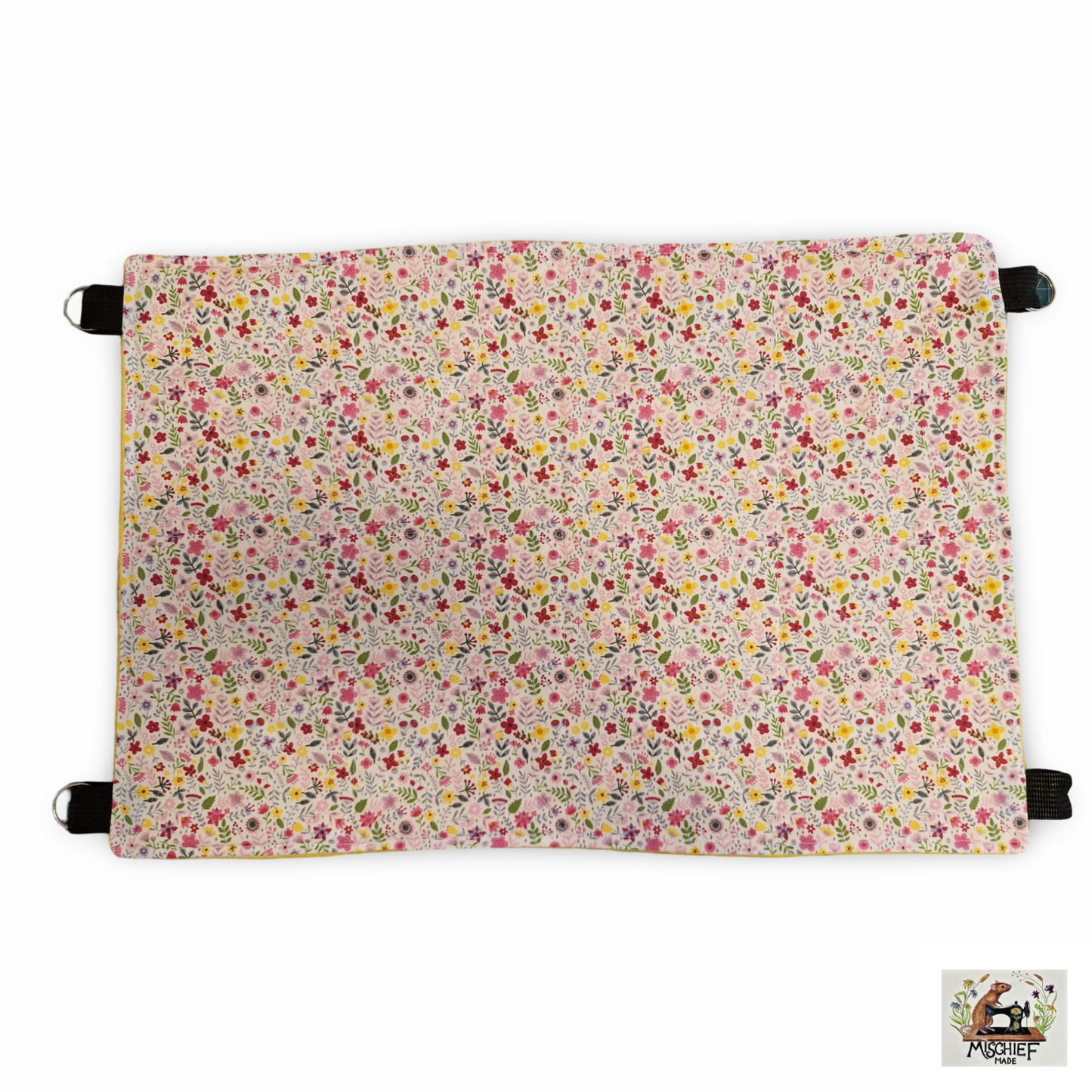 Fleece lined, quilted single hammock - Pink Ditsy