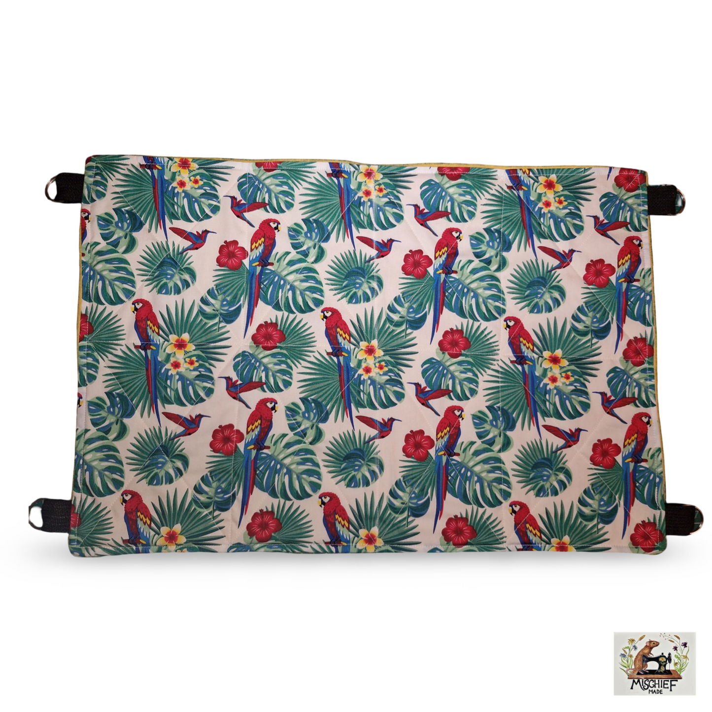 Fleece lined, quilted single hammock - White Toucan