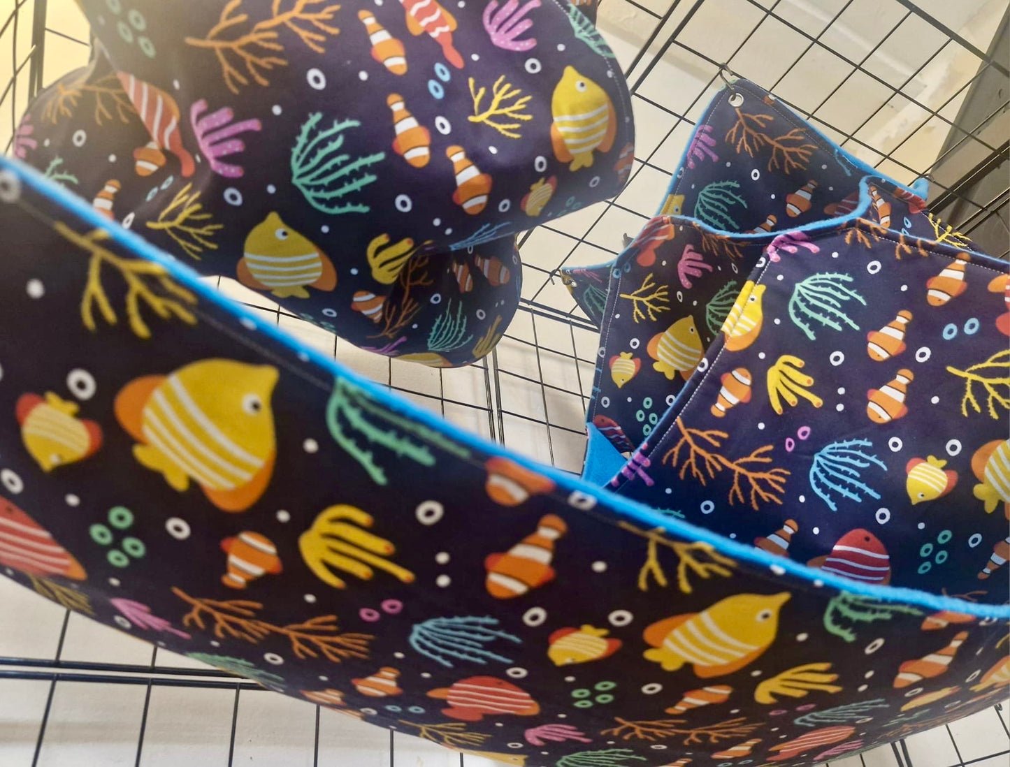 3 piece fleece lined rodent hammock set for rats ferrets chinchillas Under the Sea