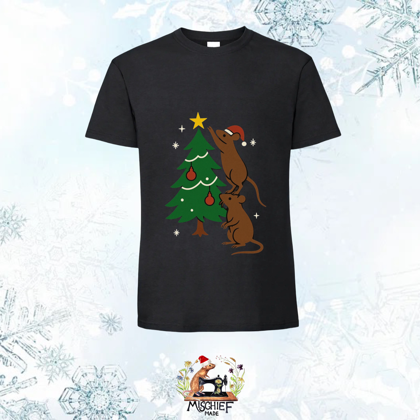 Christmas Short Sleeve T-Shirt - Rat designs