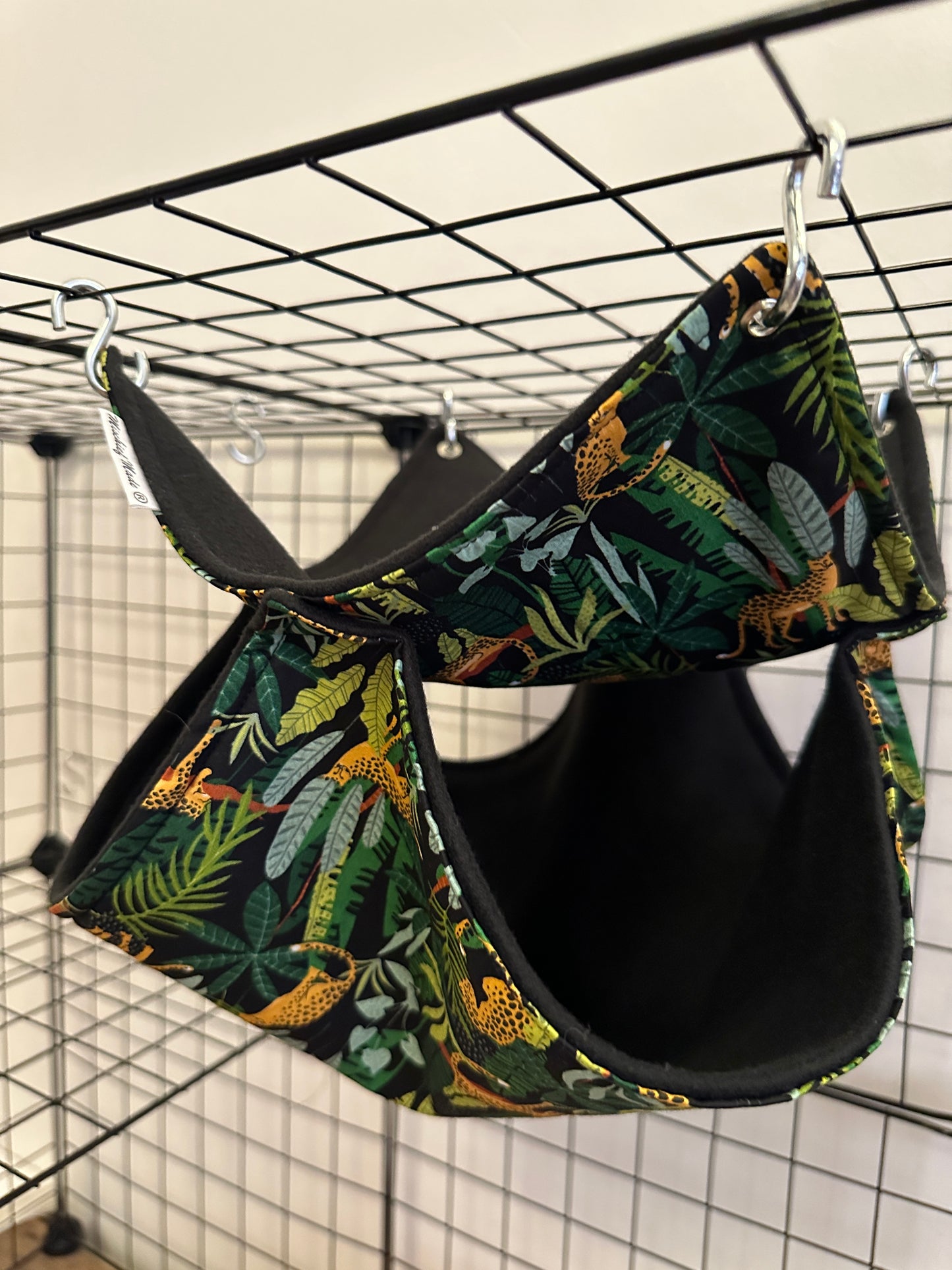 Mischief Made fleece lined double hammock - Black Jungle