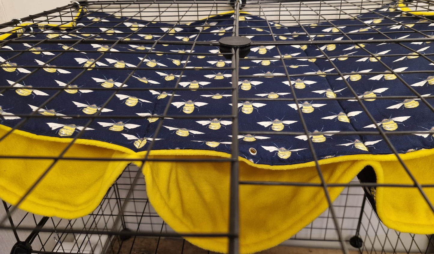 Mischief Made Triple Tube Hammock Blue Bees Fabric