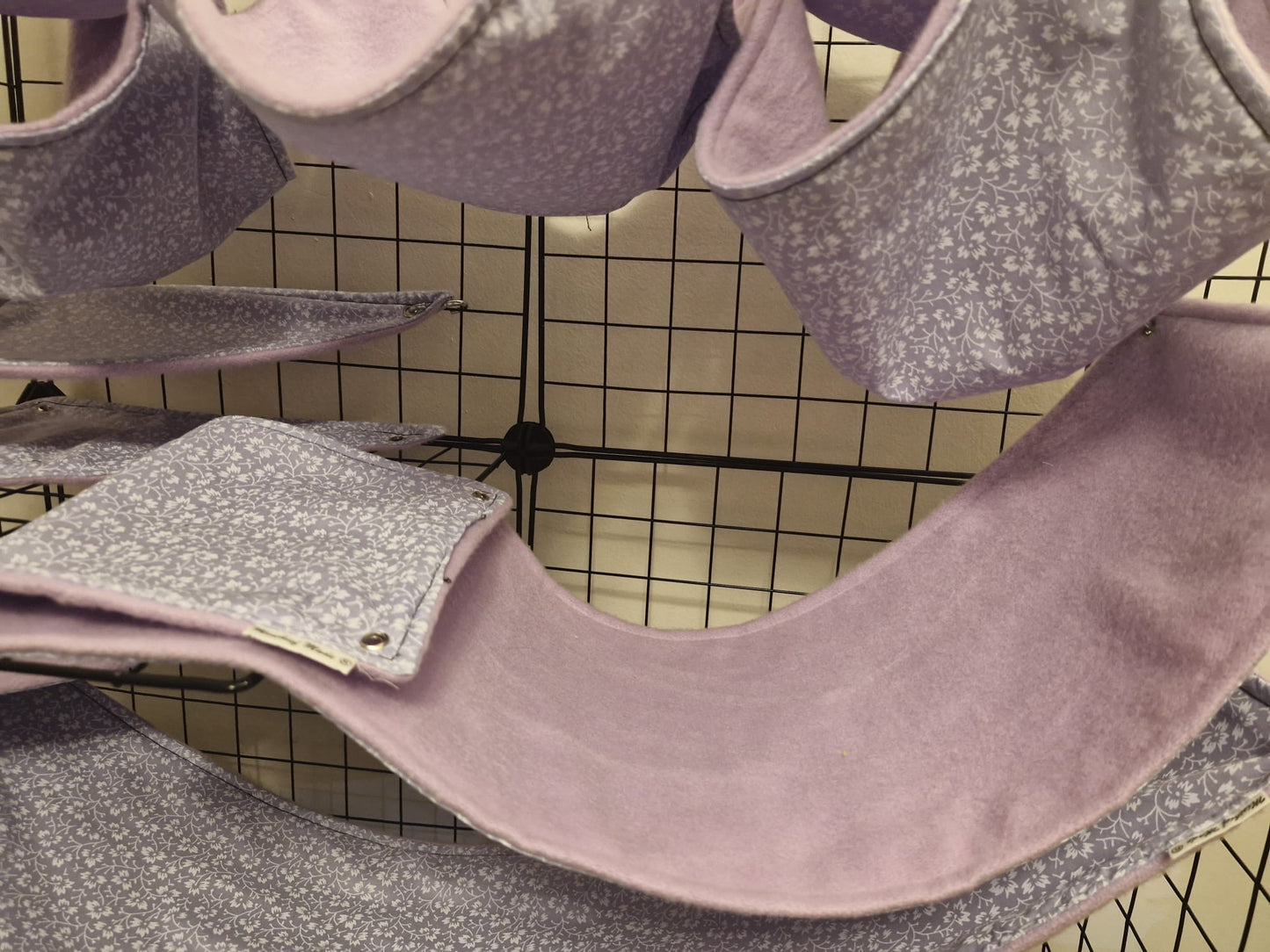 9 piece fleece lined rodent hammock set for rats ferrets chinchillas Lilac Floral