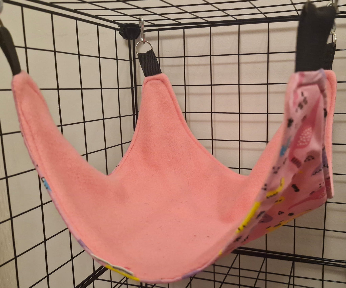 Mischief Made fleece lined single saddle hammock - Pink dinosaurs