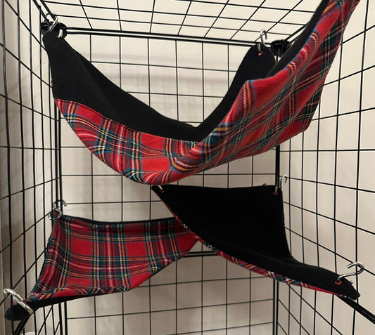 Mischief Made set of 3 hammocks - red tartan