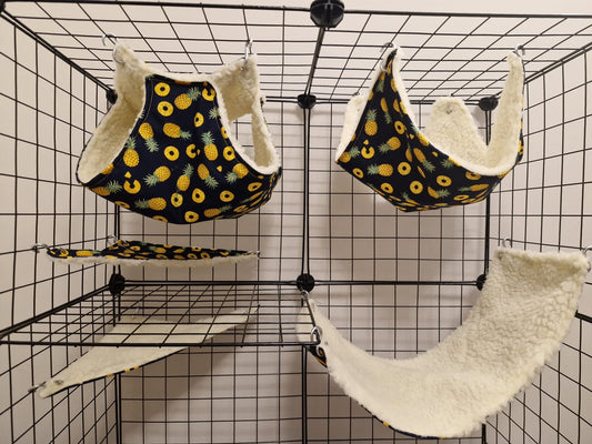 Mischief Made pineapple hammock set for rodents (5 set)