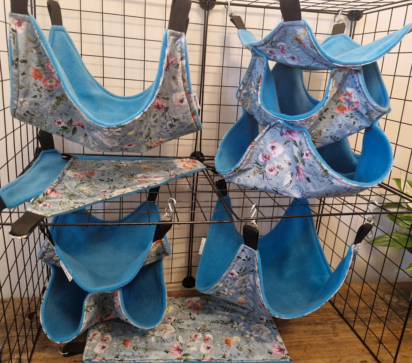 7 piece fleece lined rodent hammock set for rats ferrets chinchillas Duckegg