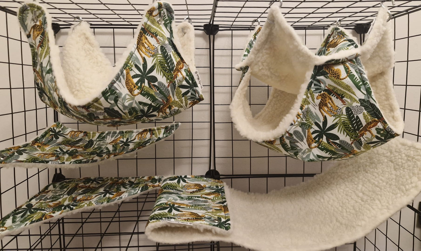 Mischief Made white jungle hammock set for rodents (5 Set)