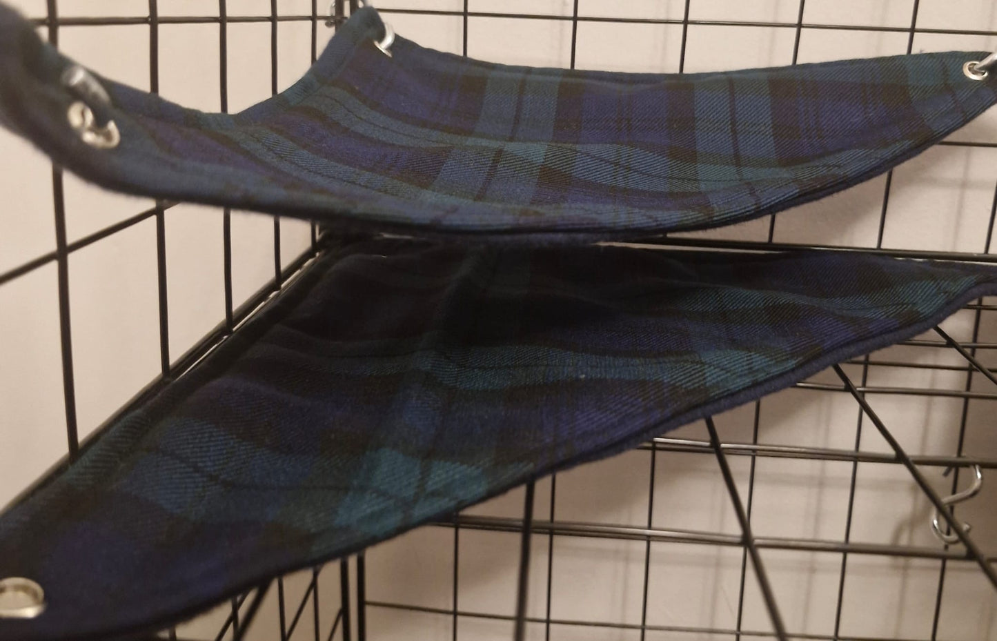 Mischief Made fleece lined green tartan hammock set for rodents (11 piece Set)