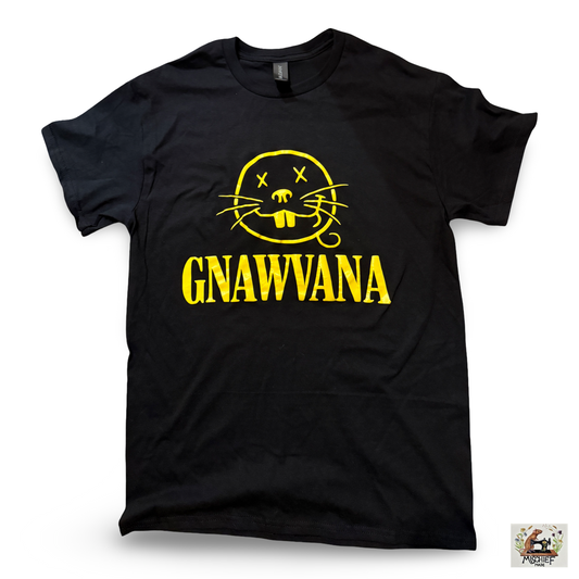 Mischief Made Short Sleeve T-Shirt with "Gnawvana” Nirvana parody Print