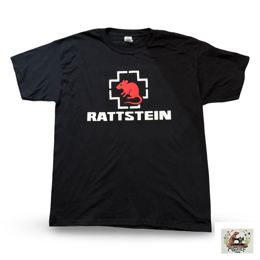 Mischief Made Short Sleeve T-Shirt with "Rattstein” Rammstein parody Print