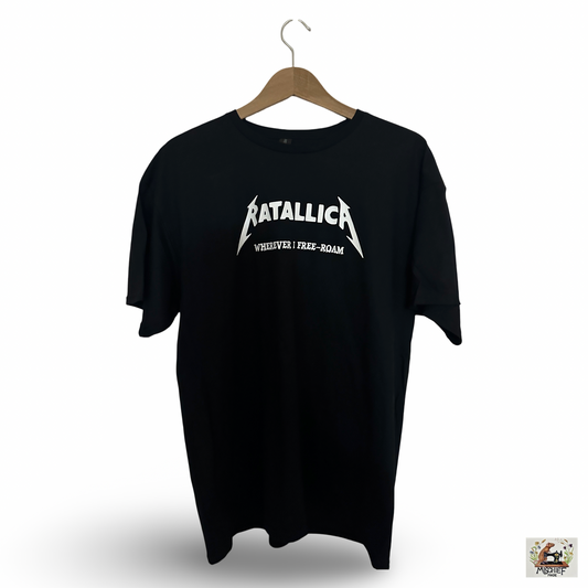 Mischief Made Short Sleeve T-Shirt with Metallica Parody "Ratallica Free-Roam"