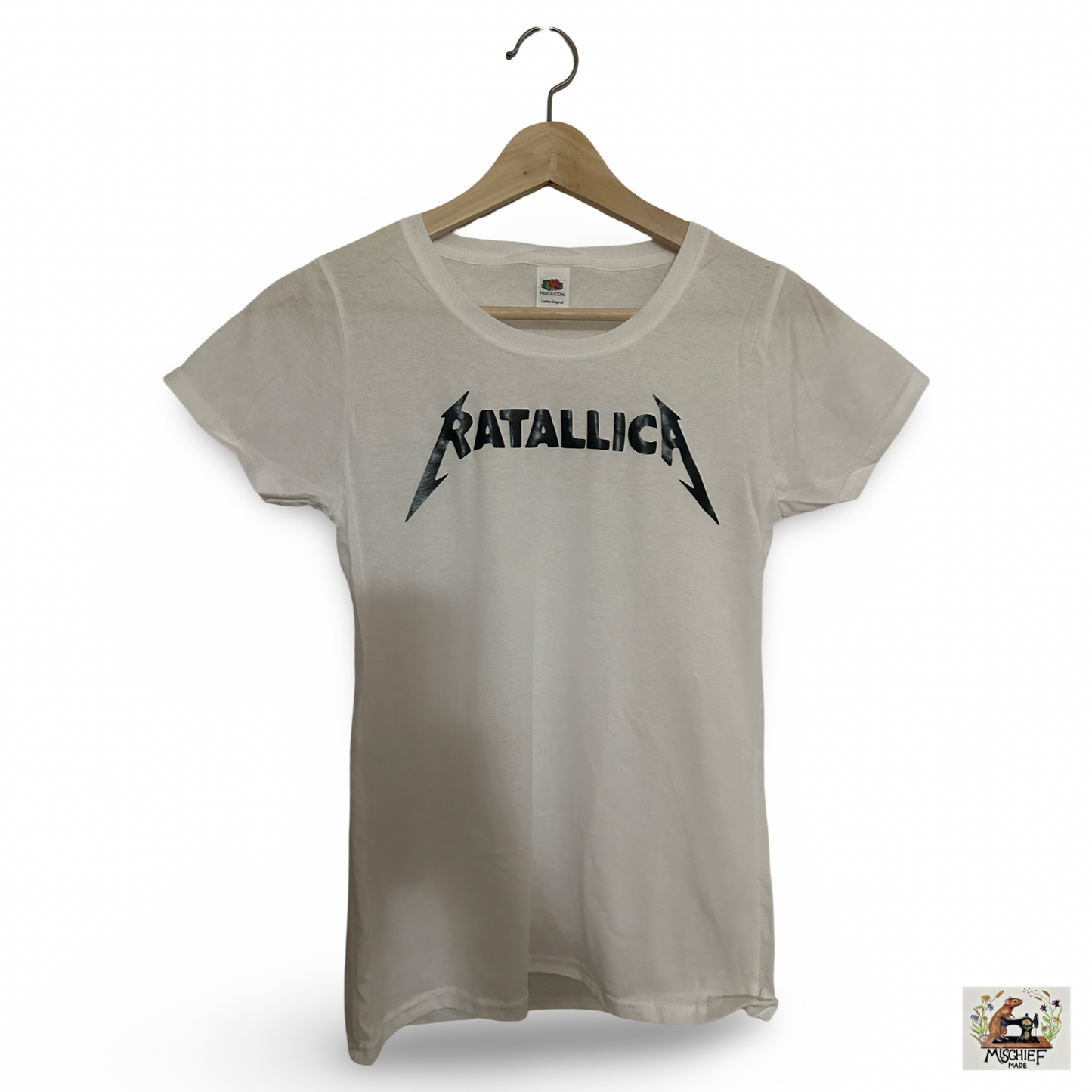 Mischief Made Short Sleeve T-Shirt with Metallica Parody "Ratallica"