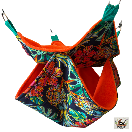 Double Ice hammock. Summer cooling hammock with ice pack (Black Florescence & Orange Fleece)