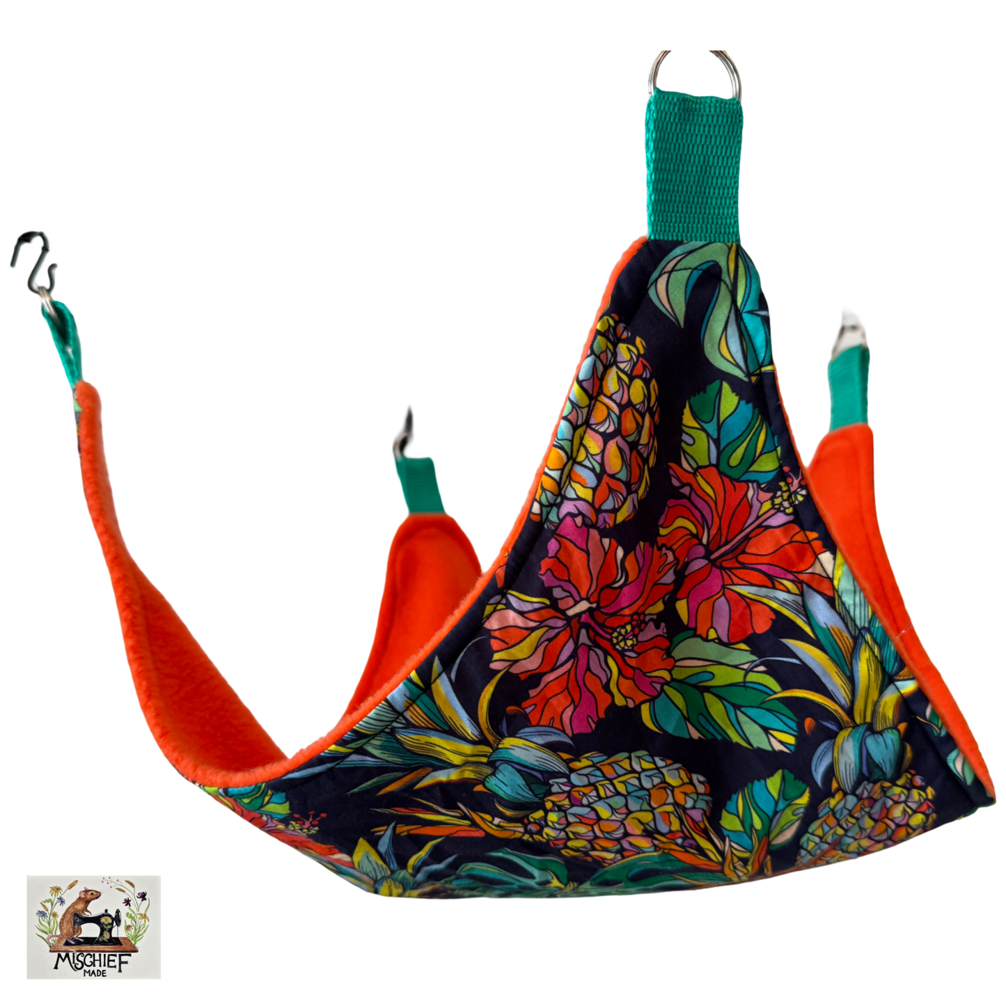 Saddle Ice hammock. Summer cooling hammock with ice pack (Black Florescence & Orange Fleece)