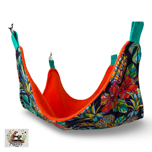 Saddle Ice hammock. Summer cooling hammock with ice pack (Black Florescence & Orange Fleece)