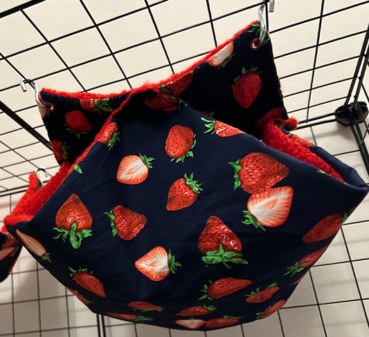 Mischief Made boule fleece lined double hammock - Strawberries