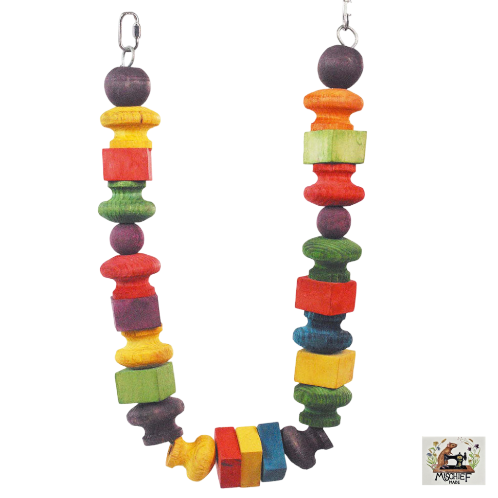 Balance climbing aid / gnawing enrichment rope