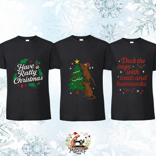 Christmas Short Sleeve T-Shirt - Rat designs