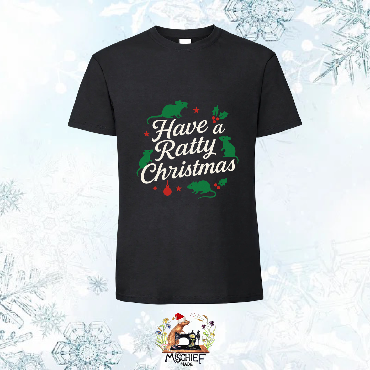 Christmas Short Sleeve T-Shirt - Rat designs
