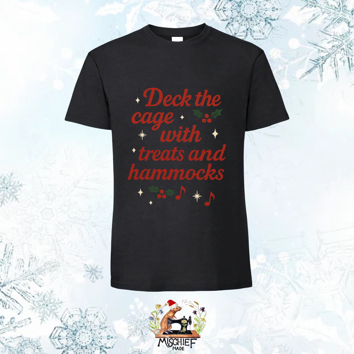 Christmas Short Sleeve T-Shirt - Rat designs