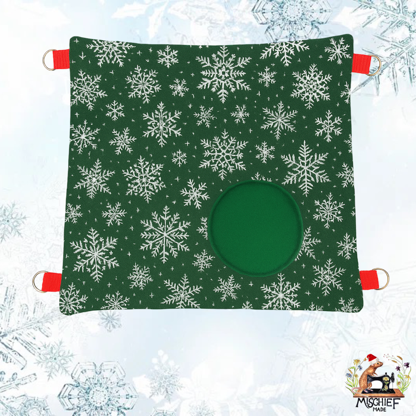 Christmas Hidey Hammock - Quilted, padded and great for rat piles