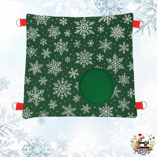 Christmas Hidey Hammock - Quilted, padded and great for rat piles