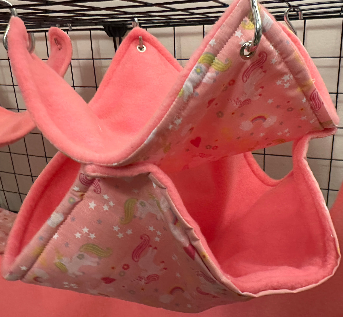 Mischief Made fleece lined double hammock - pink unicorns