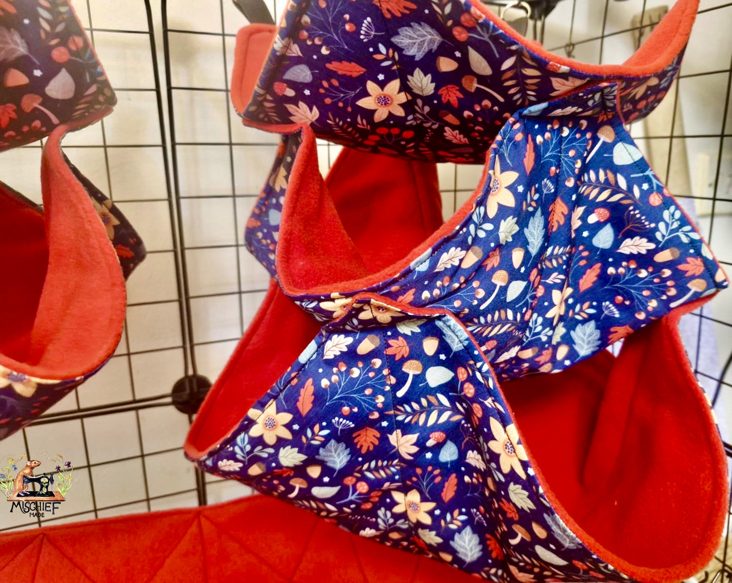 3 piece fleece lined rodent hammock set for rats ferrets chinchillas Winter Flowers