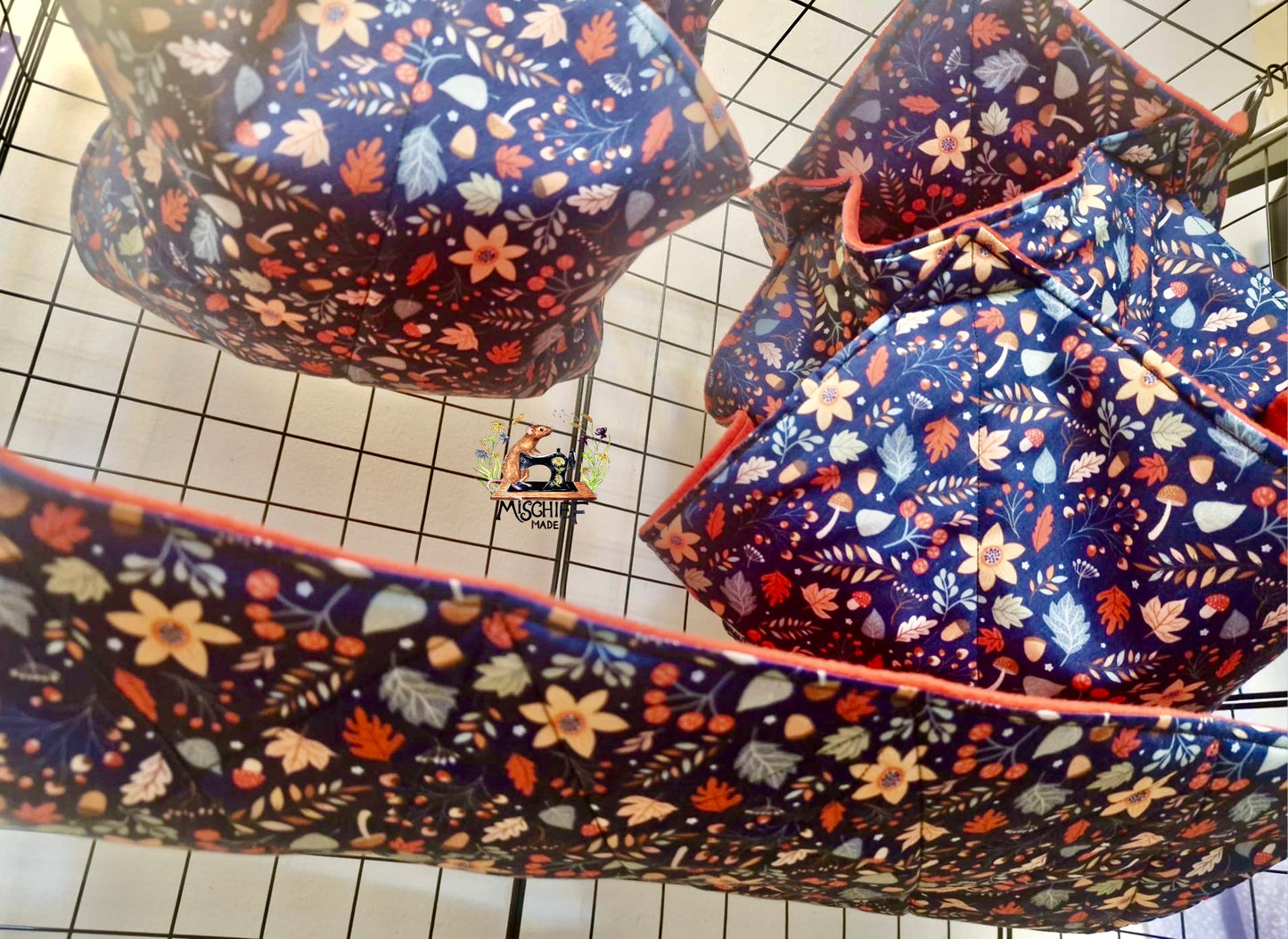 3 piece fleece lined rodent hammock set for rats ferrets chinchillas Winter Flowers