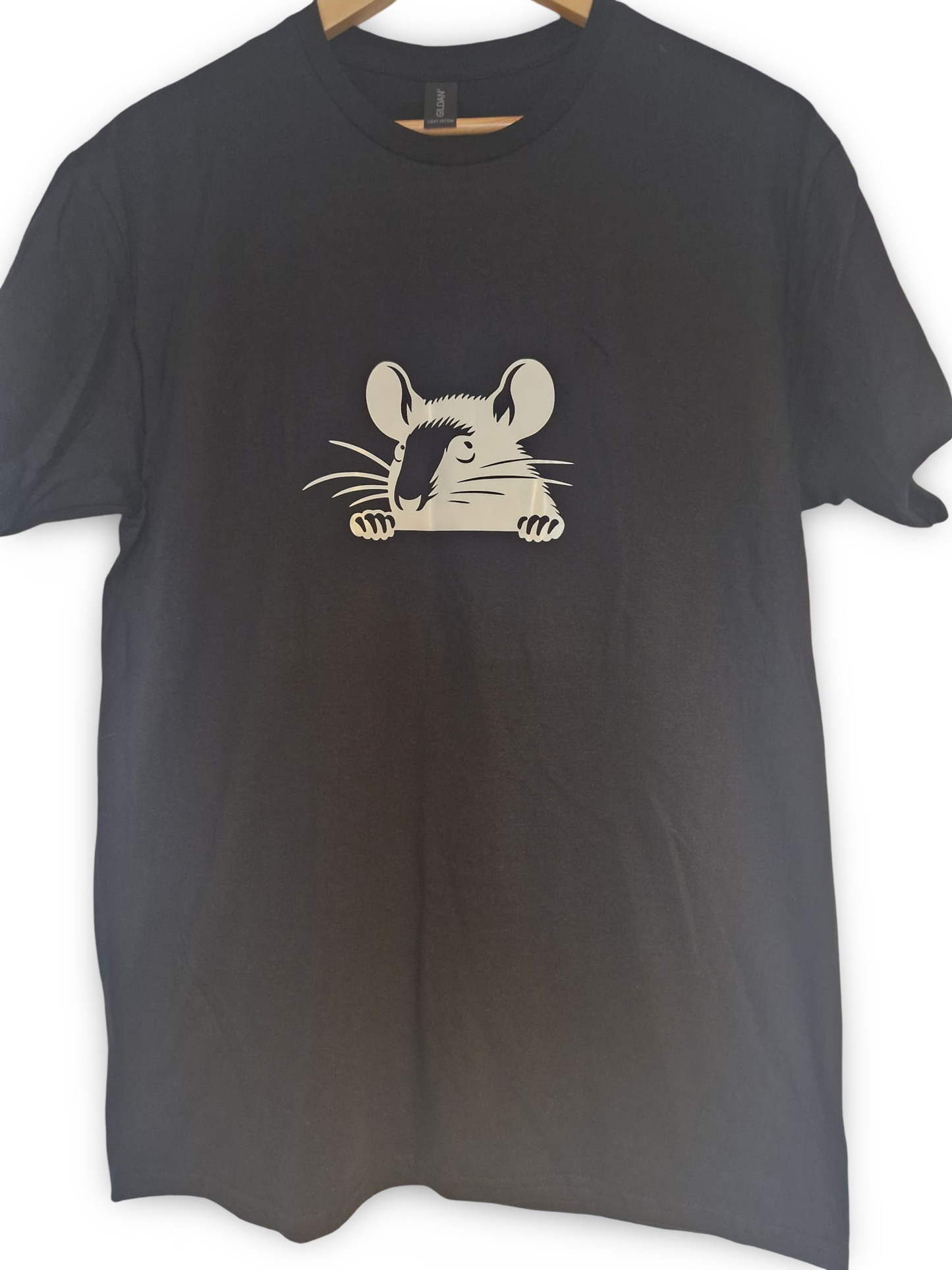 Mischief Made Short Sleeve T-Shirt with Peeking Rat Print