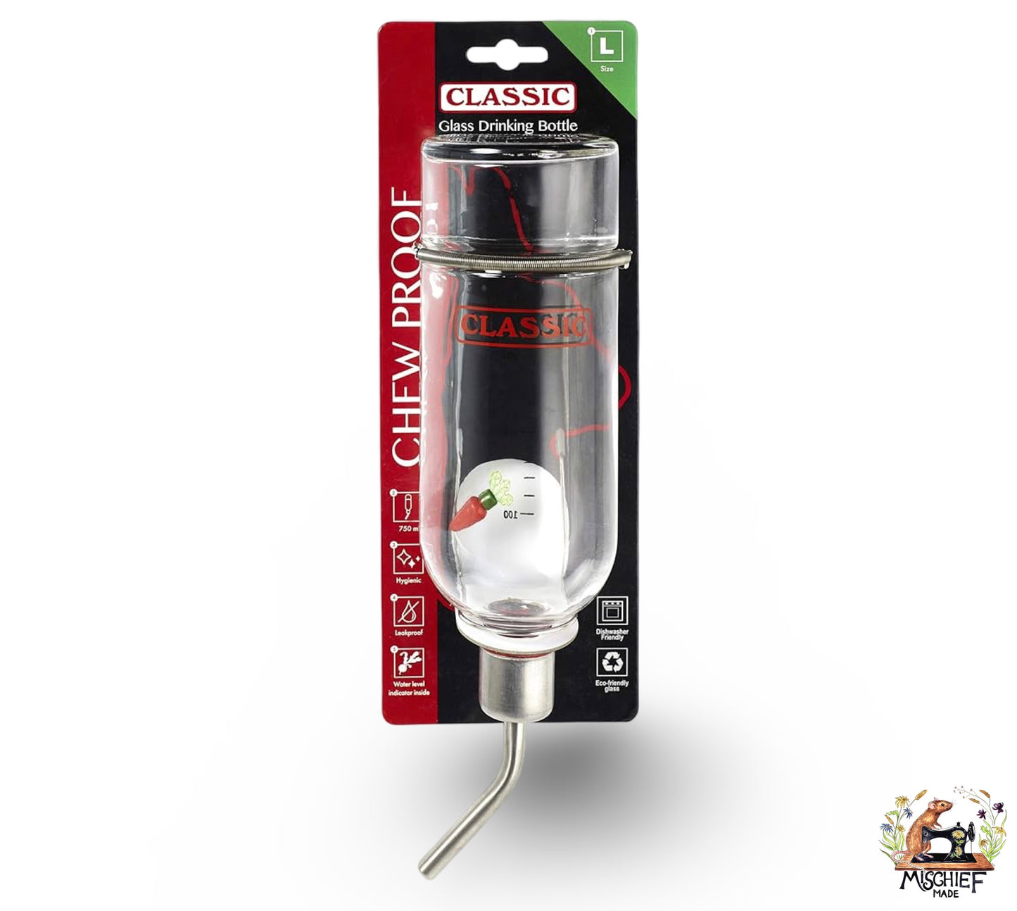 Classic Glass Pet Water Drinking Bottle