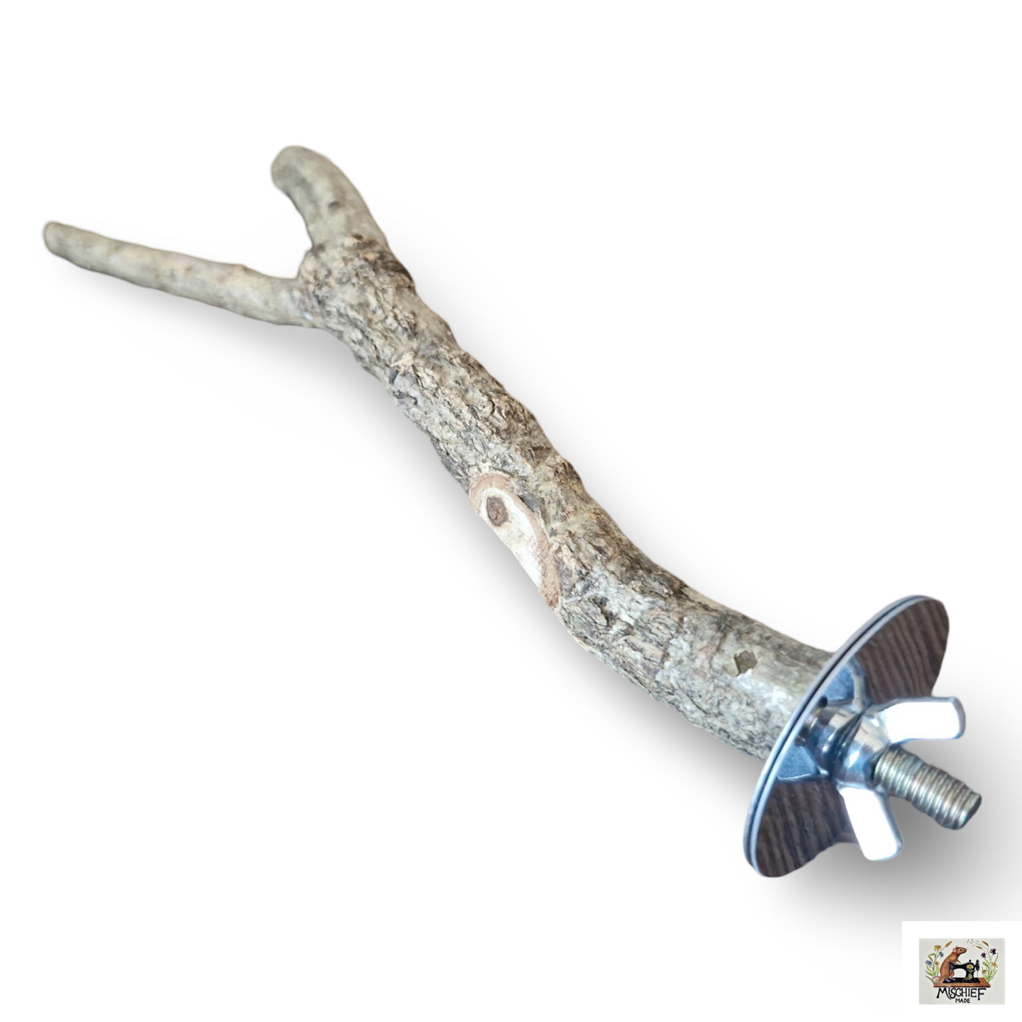 Natural rat safe wooden perch chew item