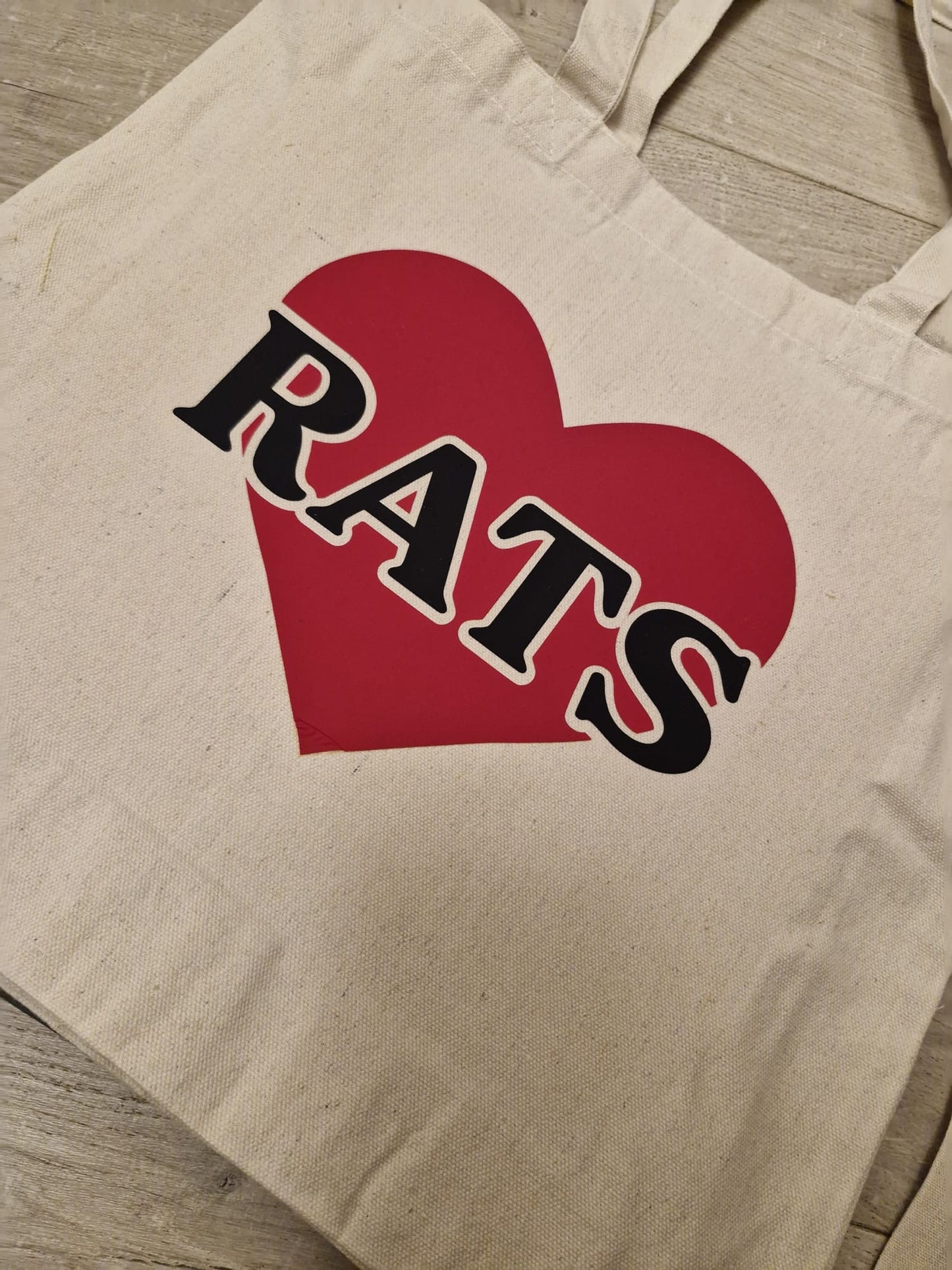 Rat tote bag 400x380mm cotton canvas with custom print