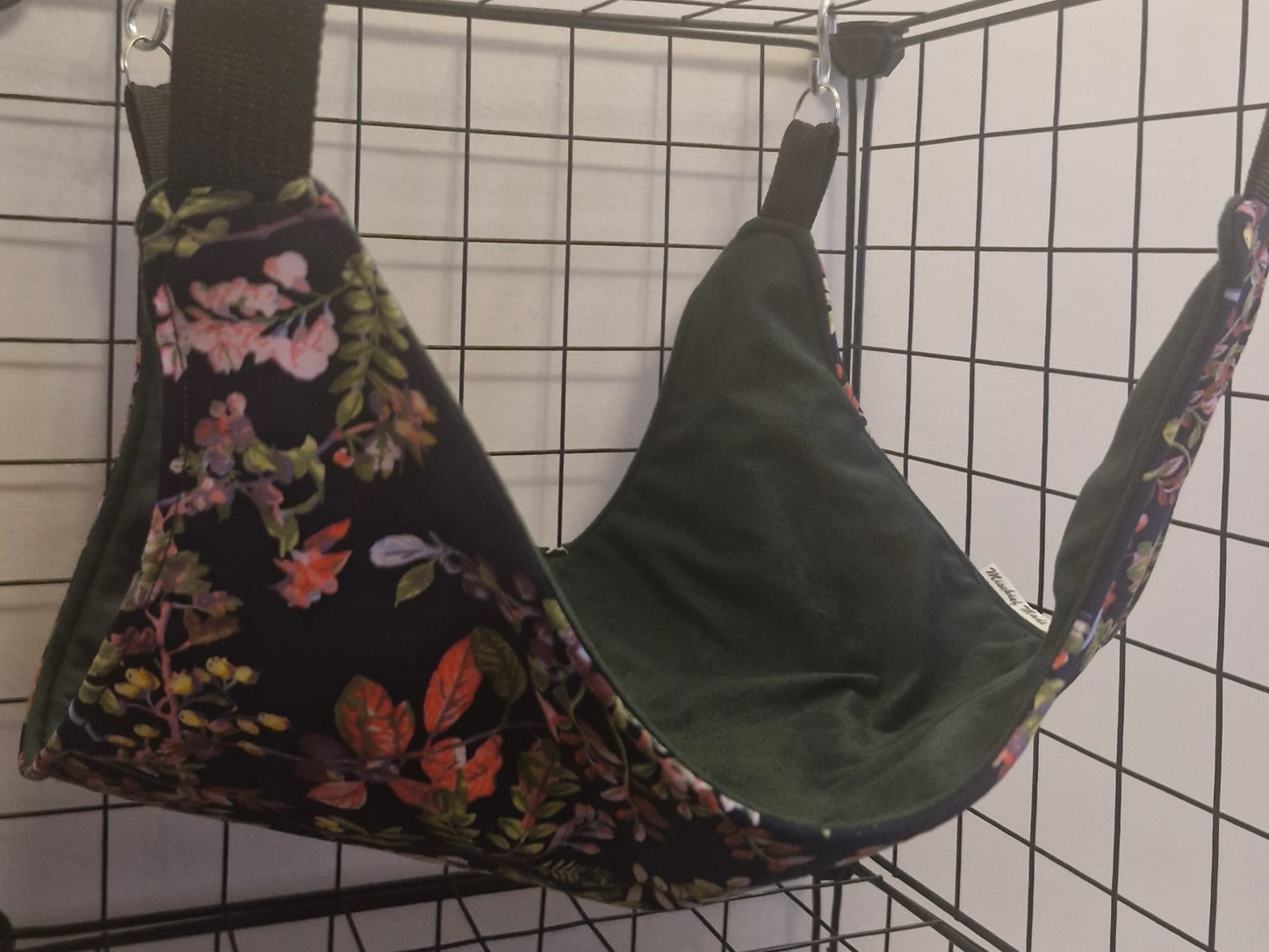 Mischief Made luxury velvet lined single saddle hammock - Foliage