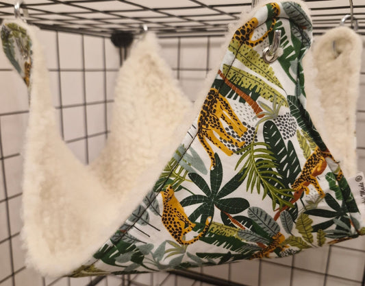 Mischief Made sherpa fleece lined single saddle hammock - White jungle