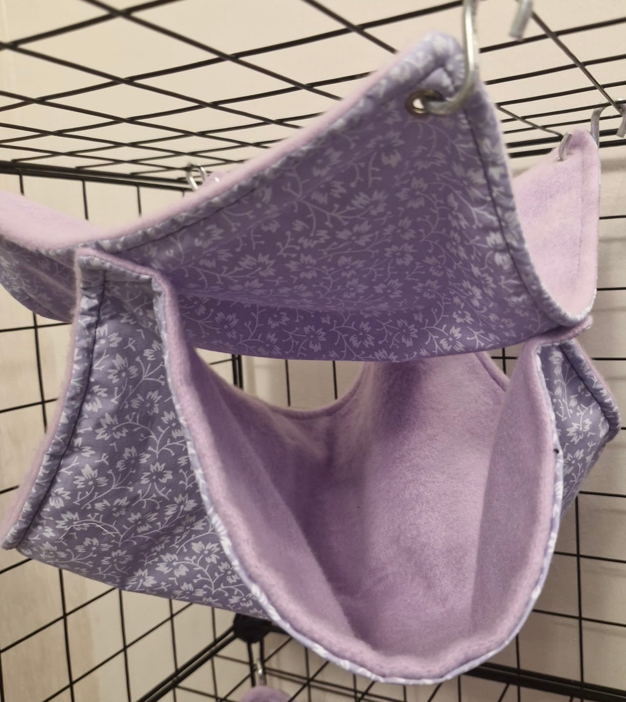 Mischief Made fleece lined double hammock - Lilac Floral with lilac fleece