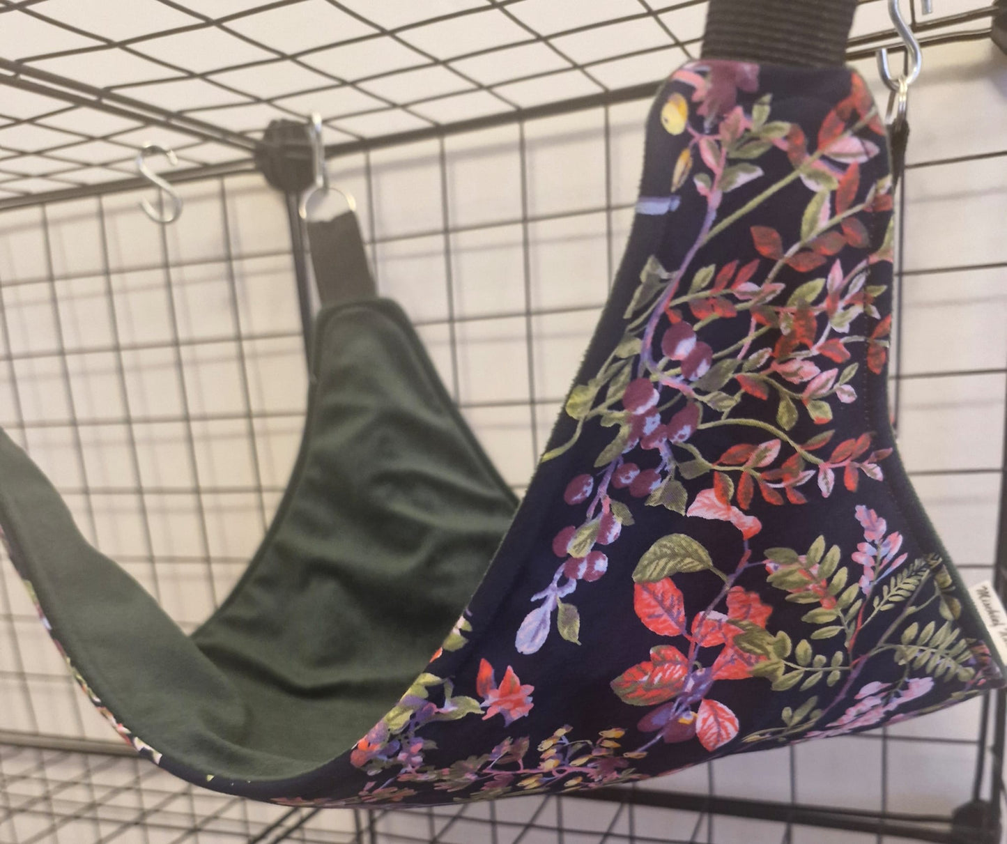 Mischief Made luxury velvet lined single saddle hammock - Foliage