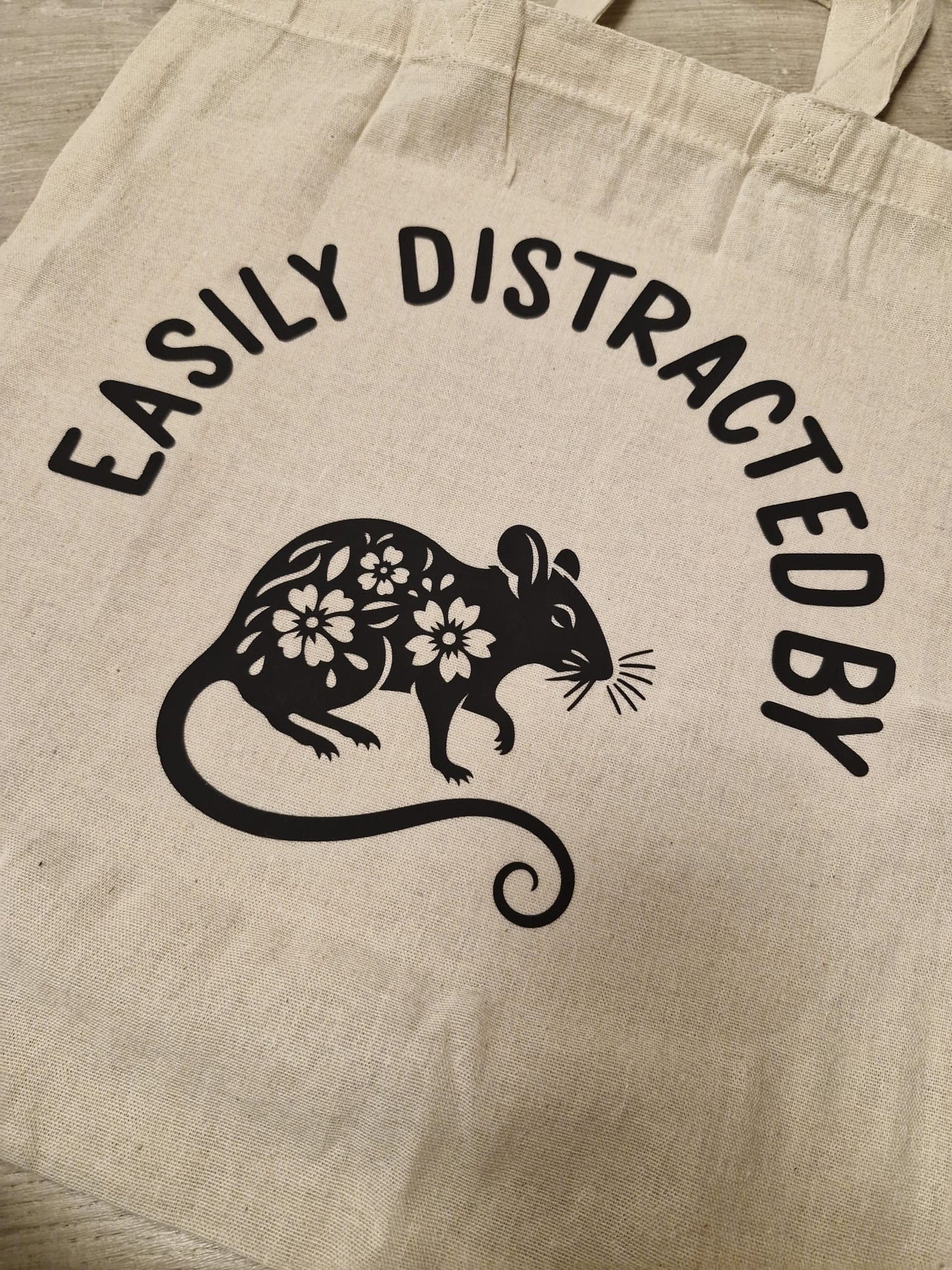 Rat tote bag 400x380mm cotton canvas with custom print