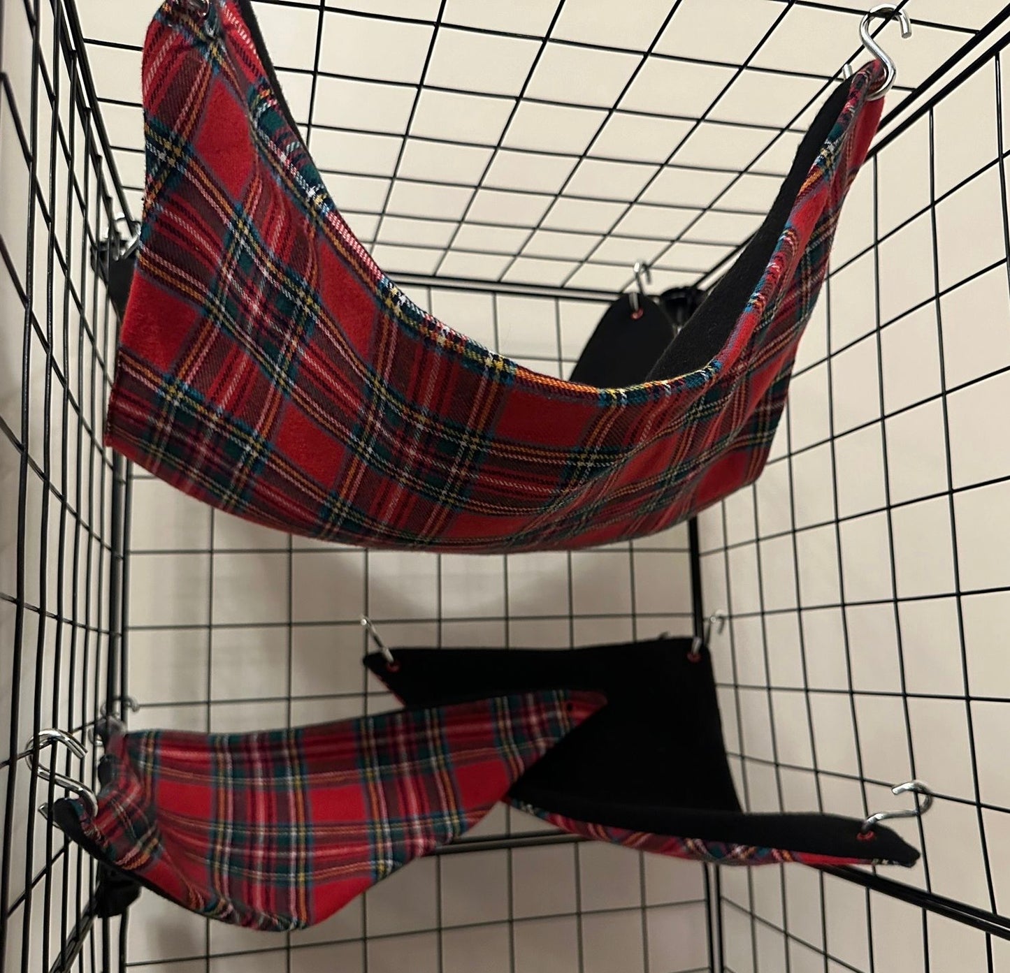 Mischief Made set of 3 hammocks - red tartan