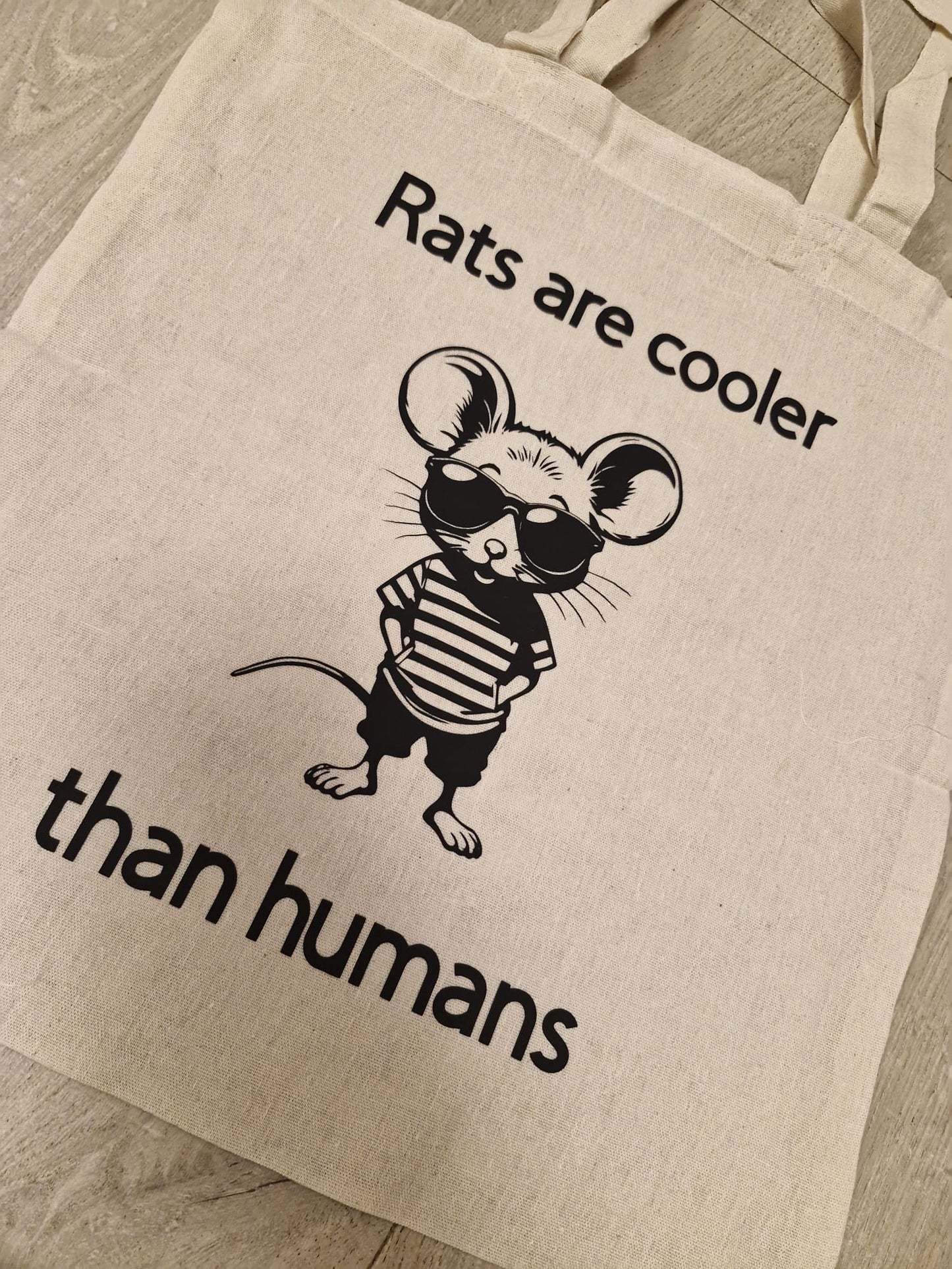 Rat tote bag 400x380mm cotton canvas with custom print