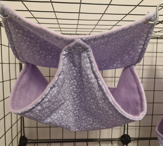 Mischief Made fleece lined double hammock - Lilac Floral with lilac fleece